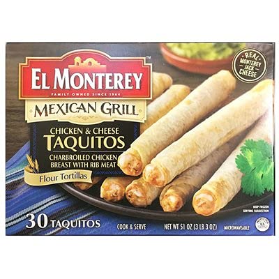 El Monterey Chicken and Cheese Taquitos Pack of 2, 30 Taquitos Each